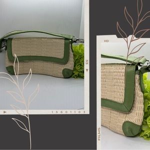 Kate Landry Straw Green Leather Purse